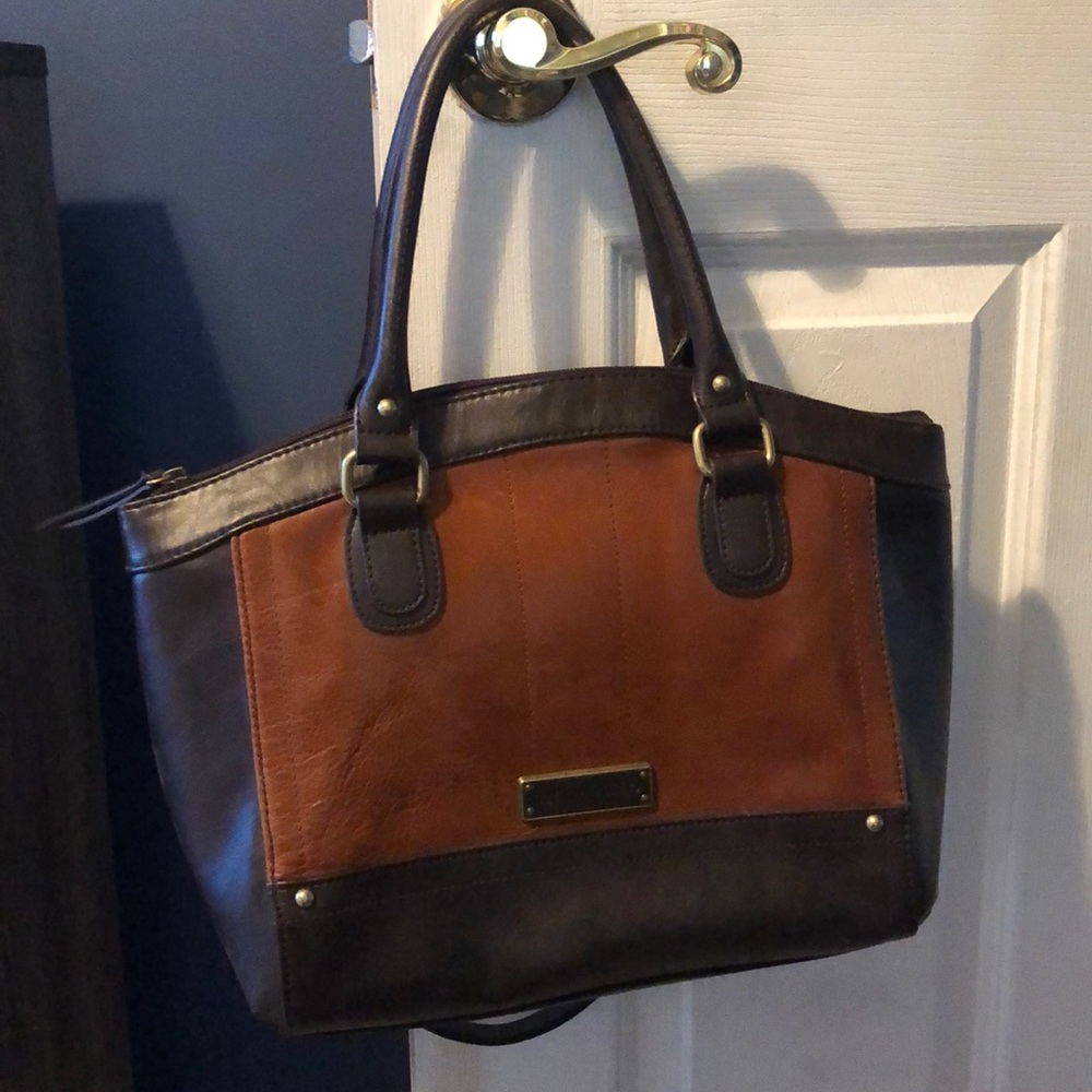 Tignanello brown and tan shoulder purse